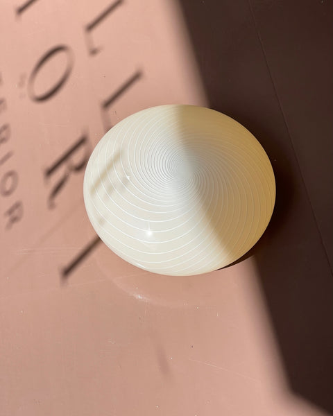 Vintage Murano cream/white swirl ceiling/wall lamp (D28)