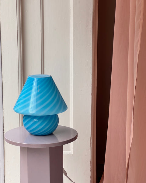 Mushroom table lamp - Blue swirl