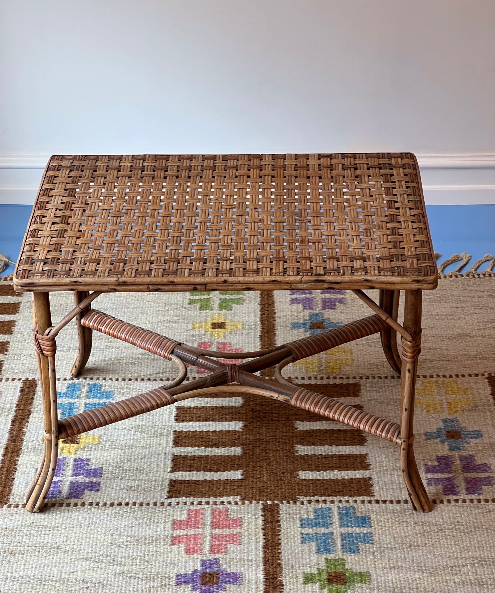 Vintage rattan side table