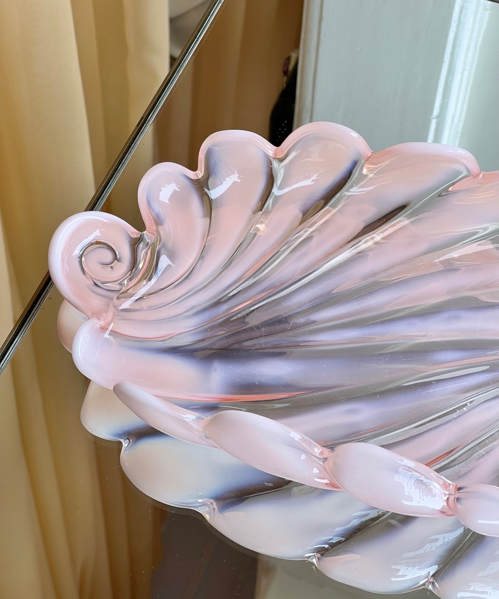 Vintage opal pink shell bowl