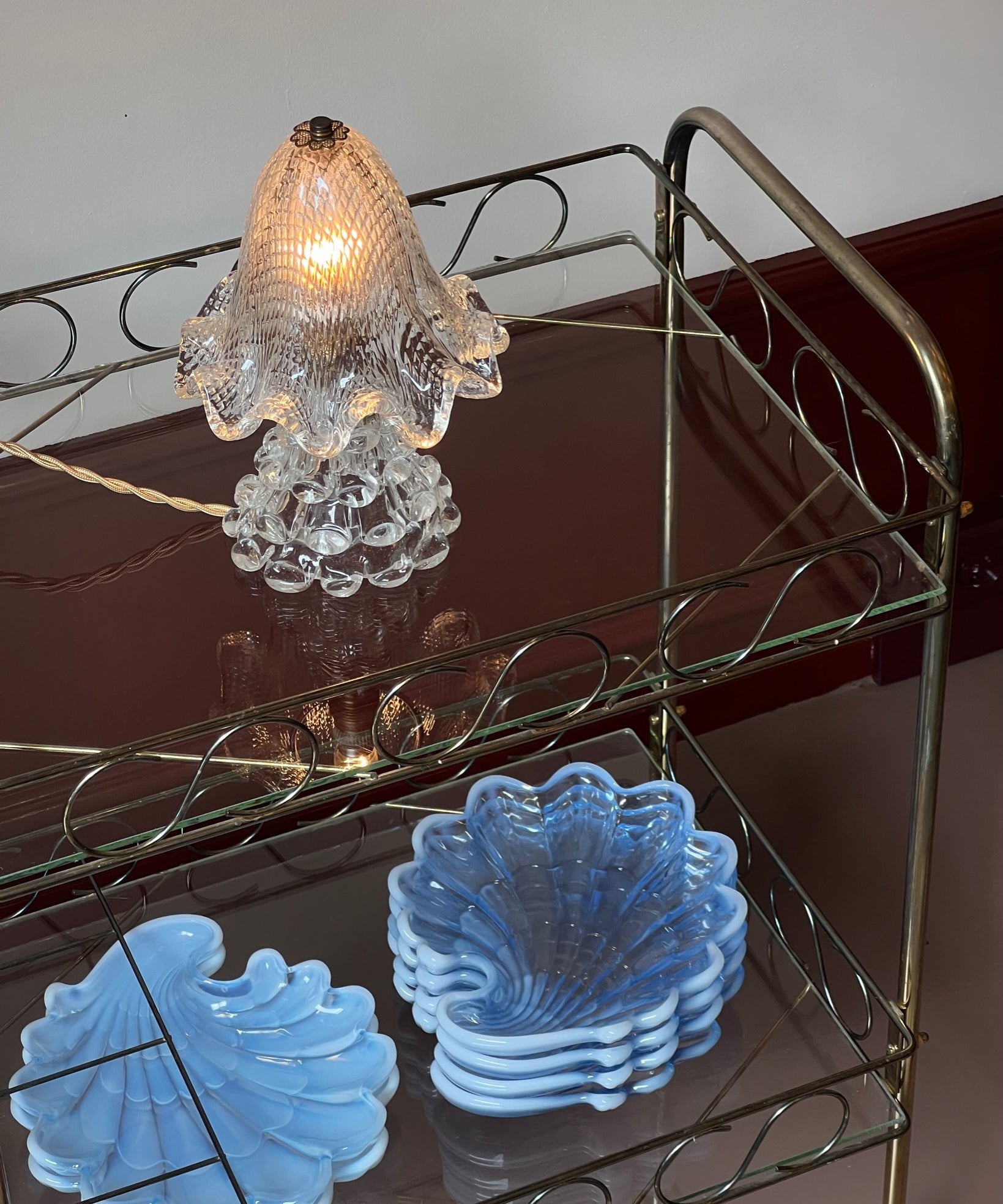 Vintage clear Murano table lamp