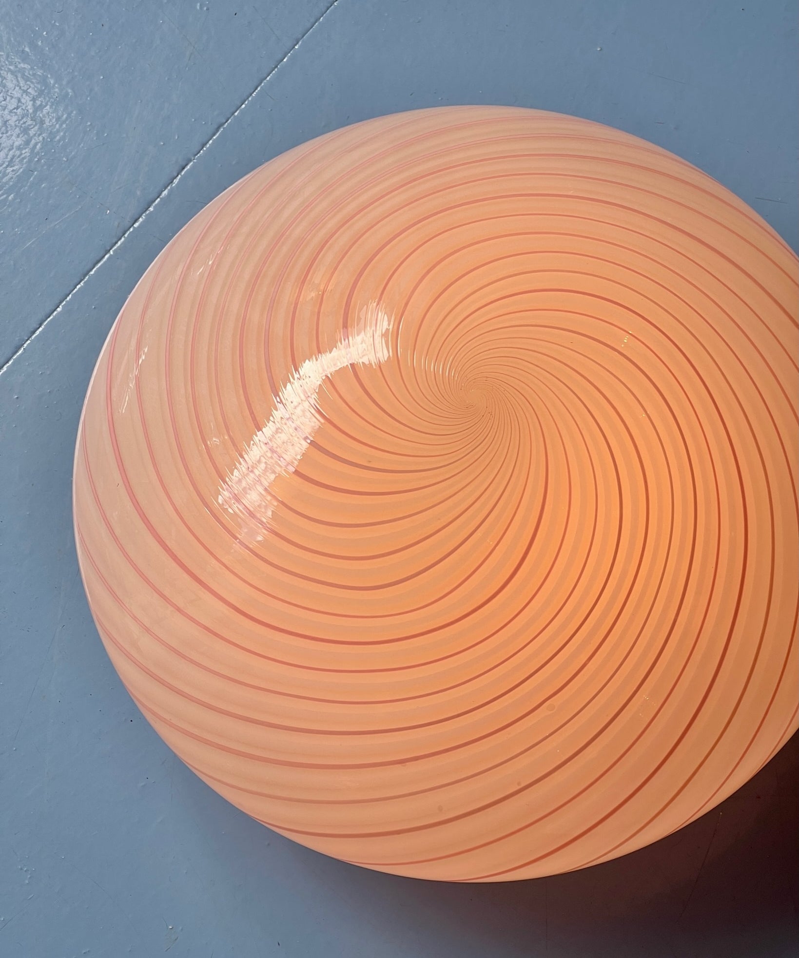 Vintage Murano pink/white swirl ceiling/wall lamp (D38)