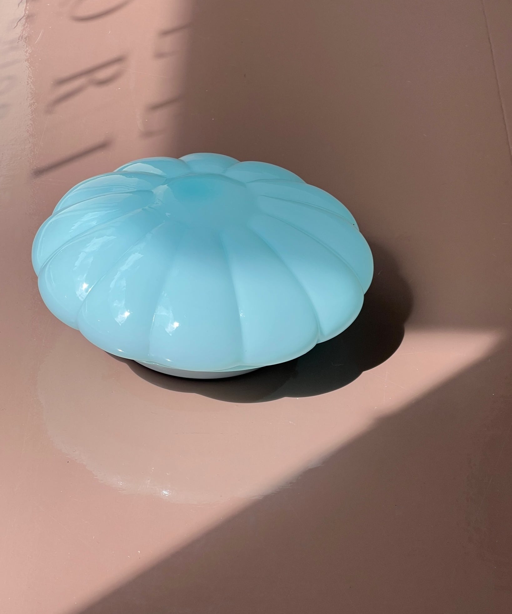 Vintage Murano opal blue ceiling/wall lamp (D28)