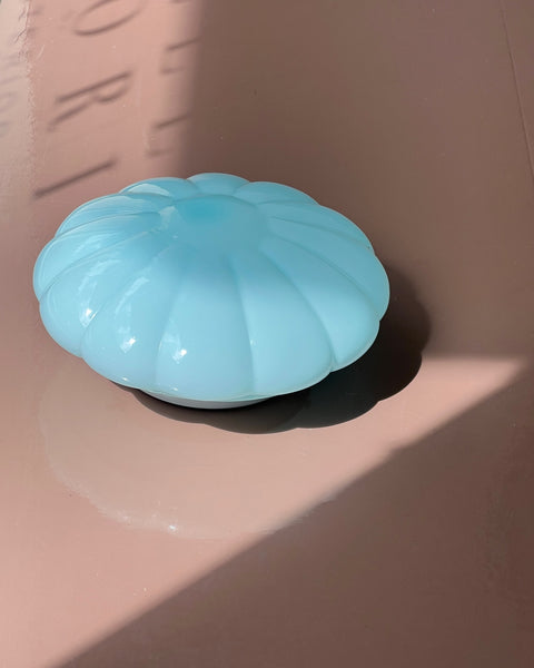 Vintage Murano opal blue ceiling/wall lamp (D28)