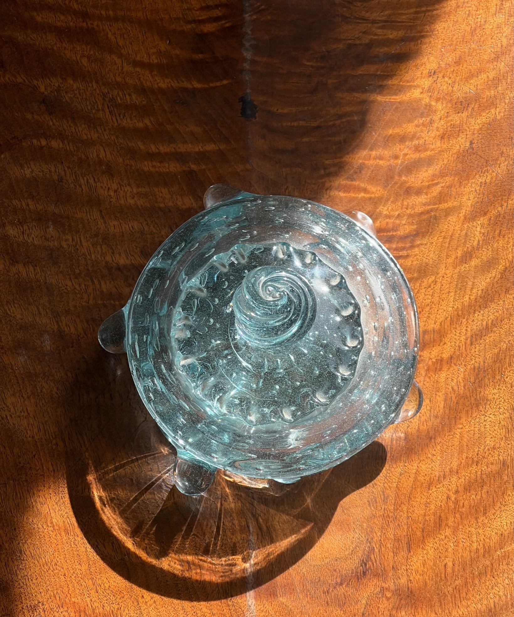 Vintage clear / light blue Murano bonbonniere