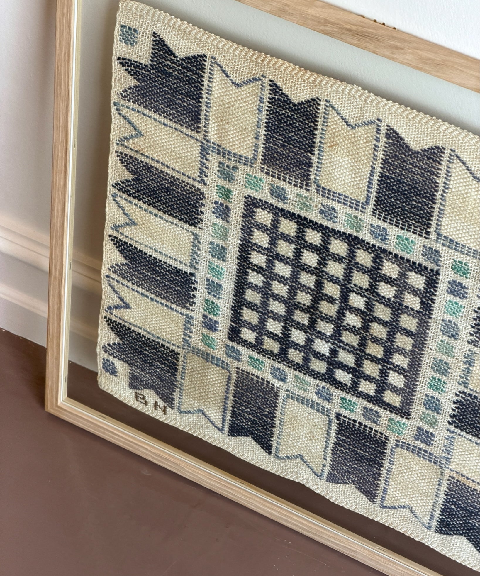Vintage handwoven wall tapestry by Barbro Nilsson