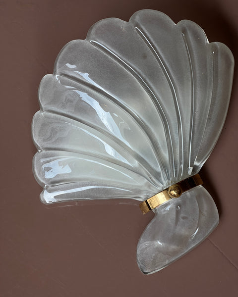 Vintage white Murano shell wall lamp