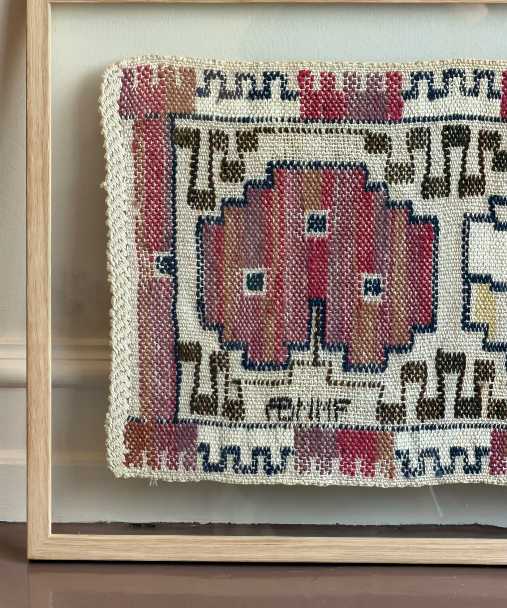 Vintage handwoven wall tapestry by Märta Måås-Fjetterström (AB MMF)