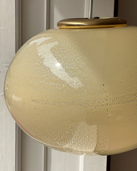 Vintage yellow/silver Murano ceiling lamp (D42)