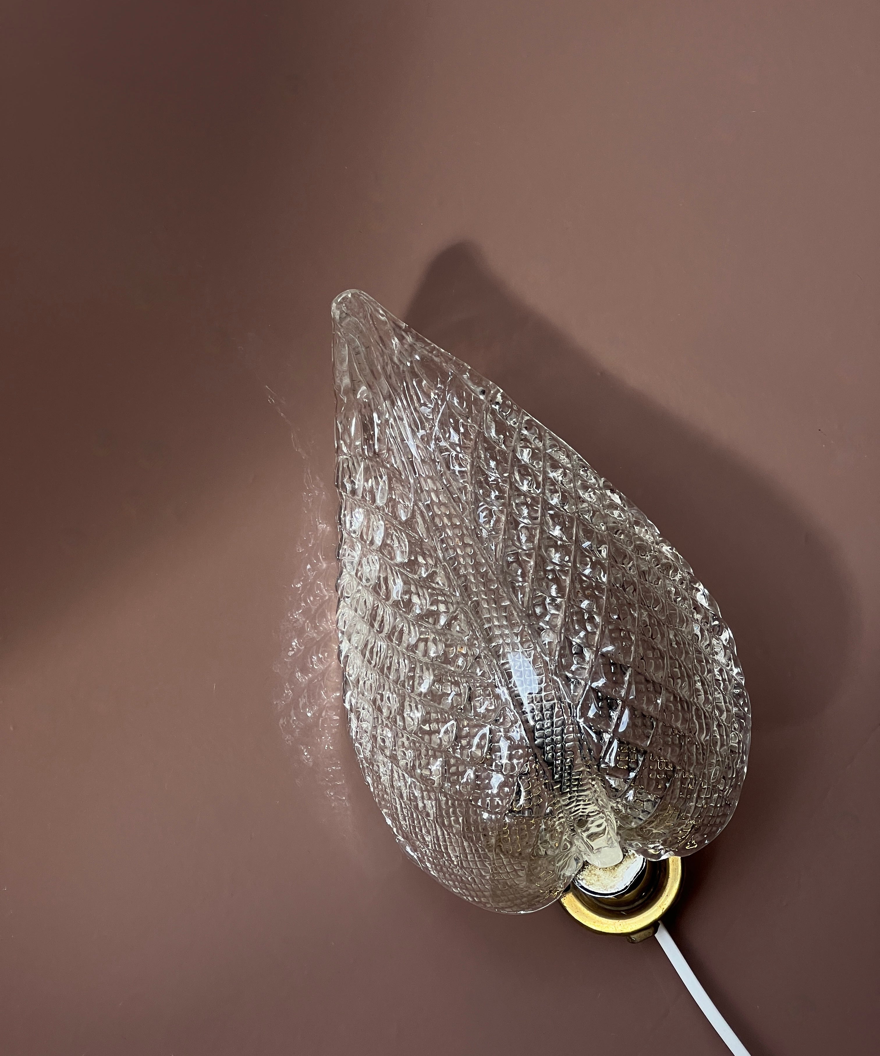 Vintage Murano leaf wall lamp