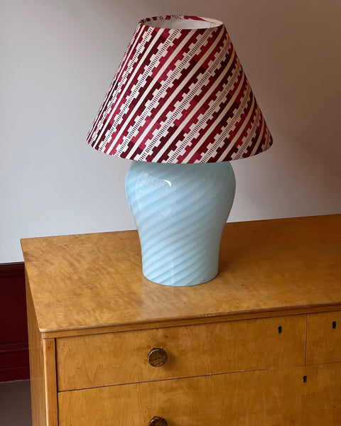 Vintage light blue swirl Murano table lamp (without shade) (Large)