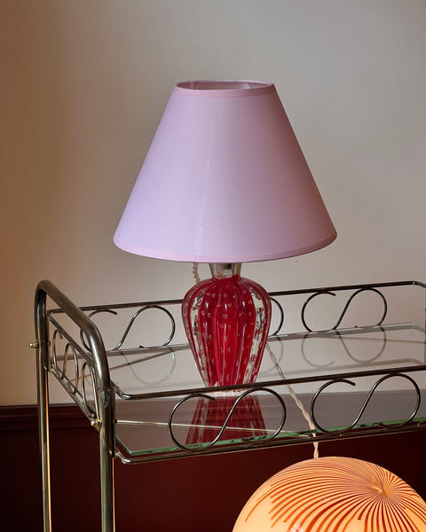 Vintage red Murano table lamp