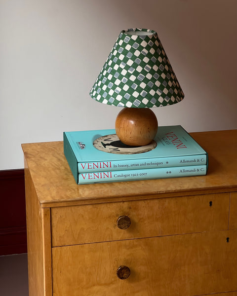 Vintage wooden table lamp (incl. lampshade)