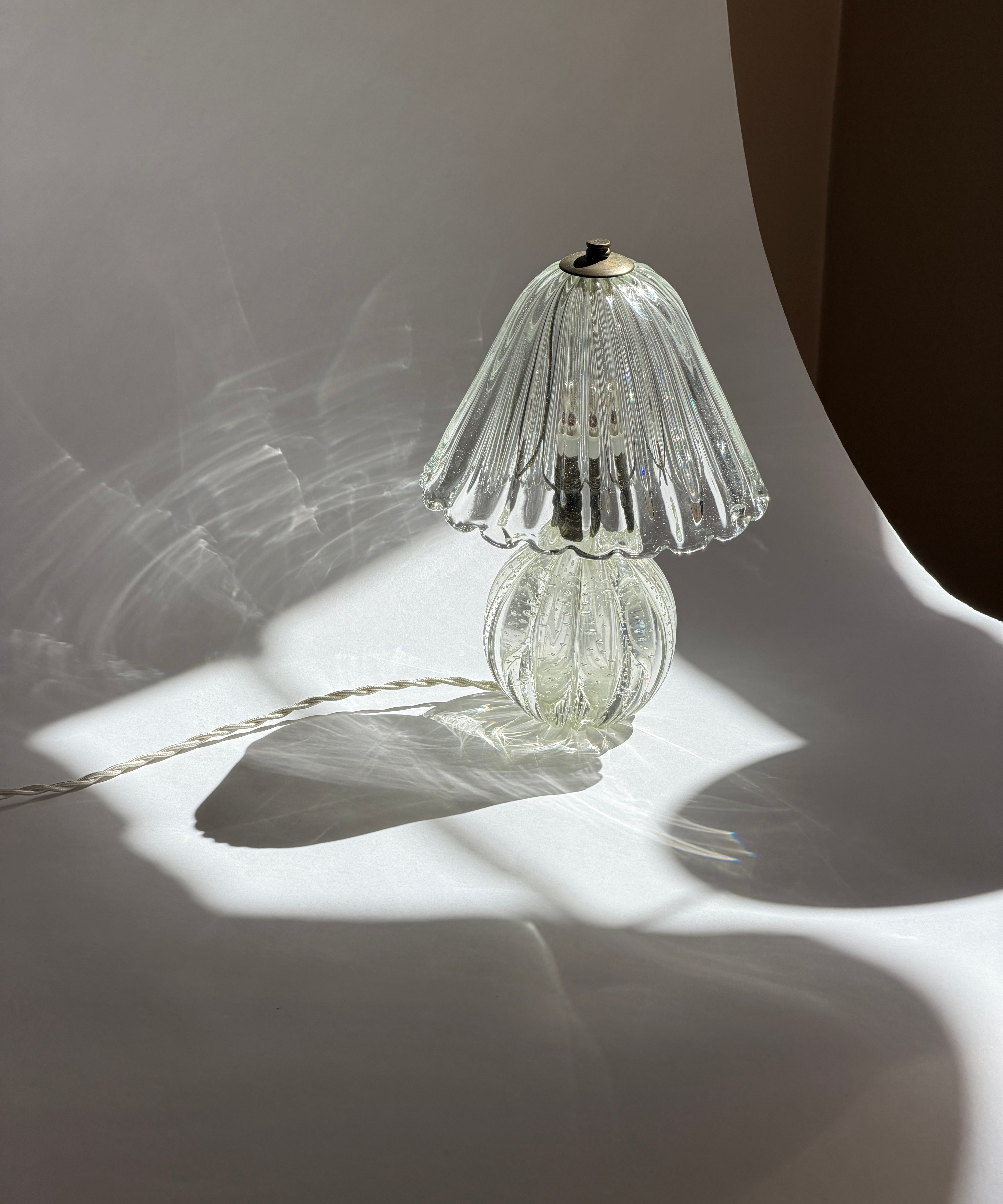 Vintage clear Murano table lamp (1 available)