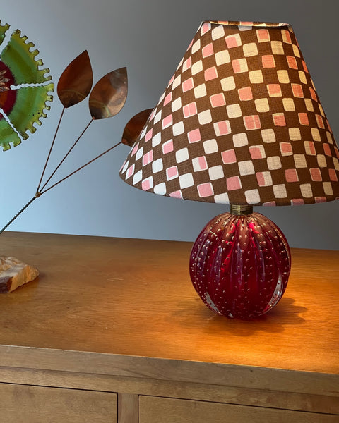 Vintage red Murano table lamp (2 available)