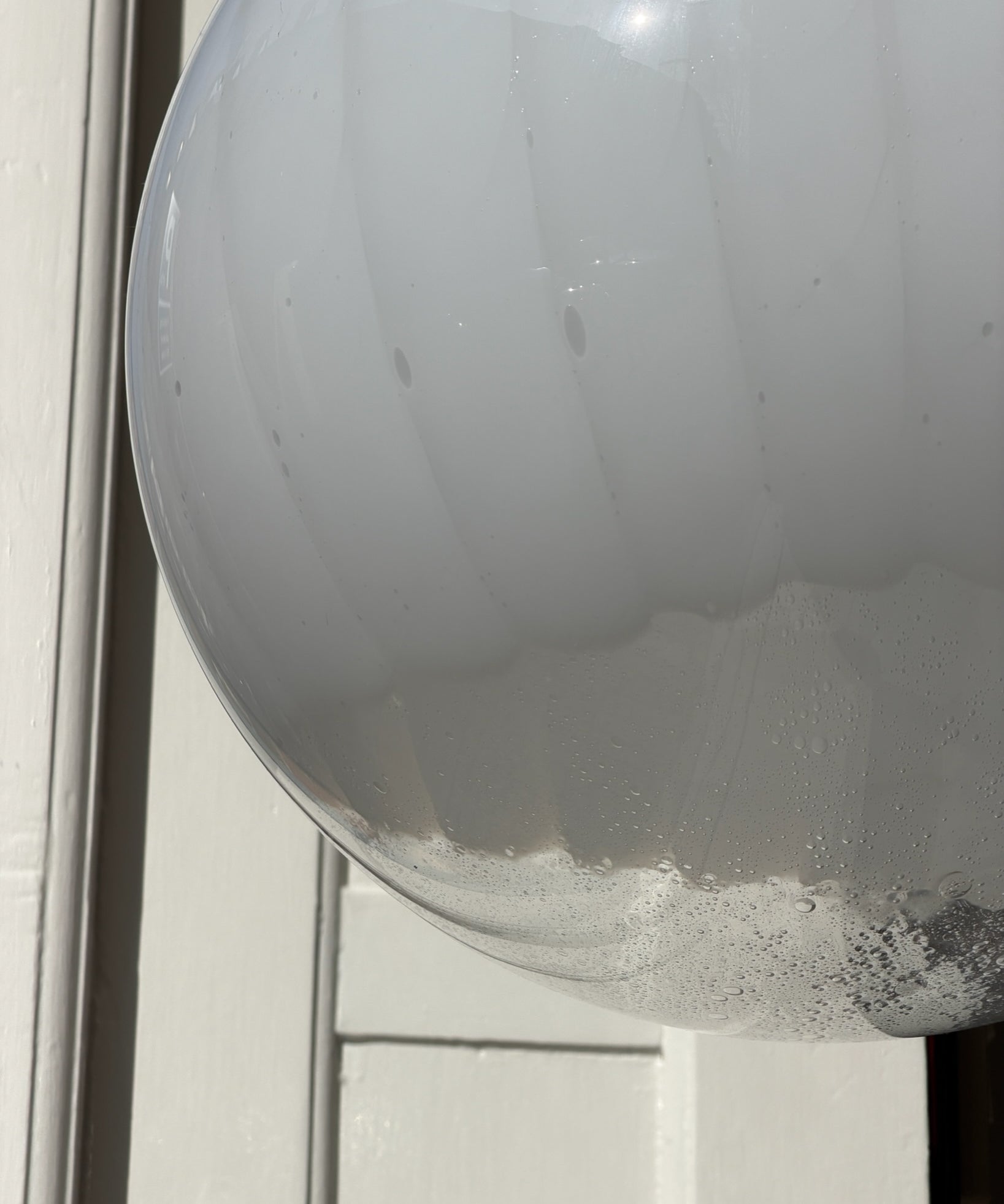 Vintage white clear Murano ceiling lamp (D40)