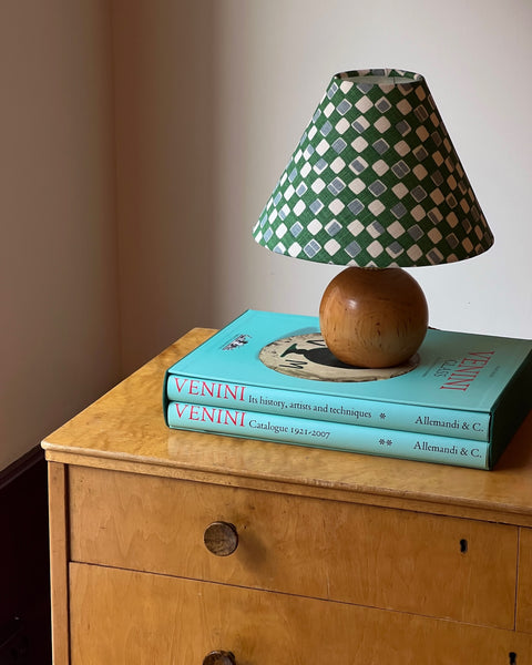 Vintage wooden table lamp (incl. lampshade)