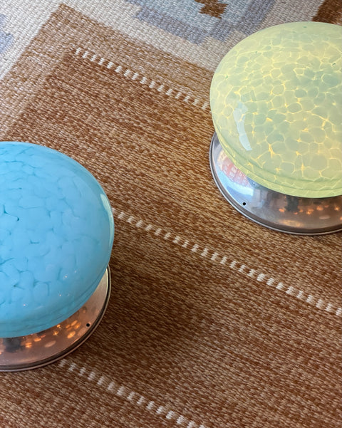 Vintage Murano blue dotted ceiling/wall lamp (D25) (2 available)