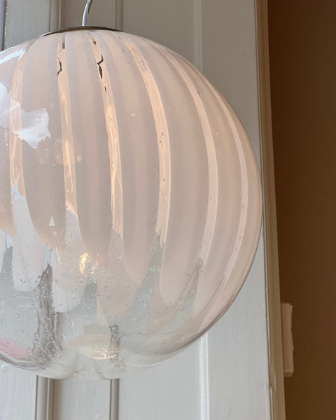 Vintage white clear Murano ceiling lamp (D40)