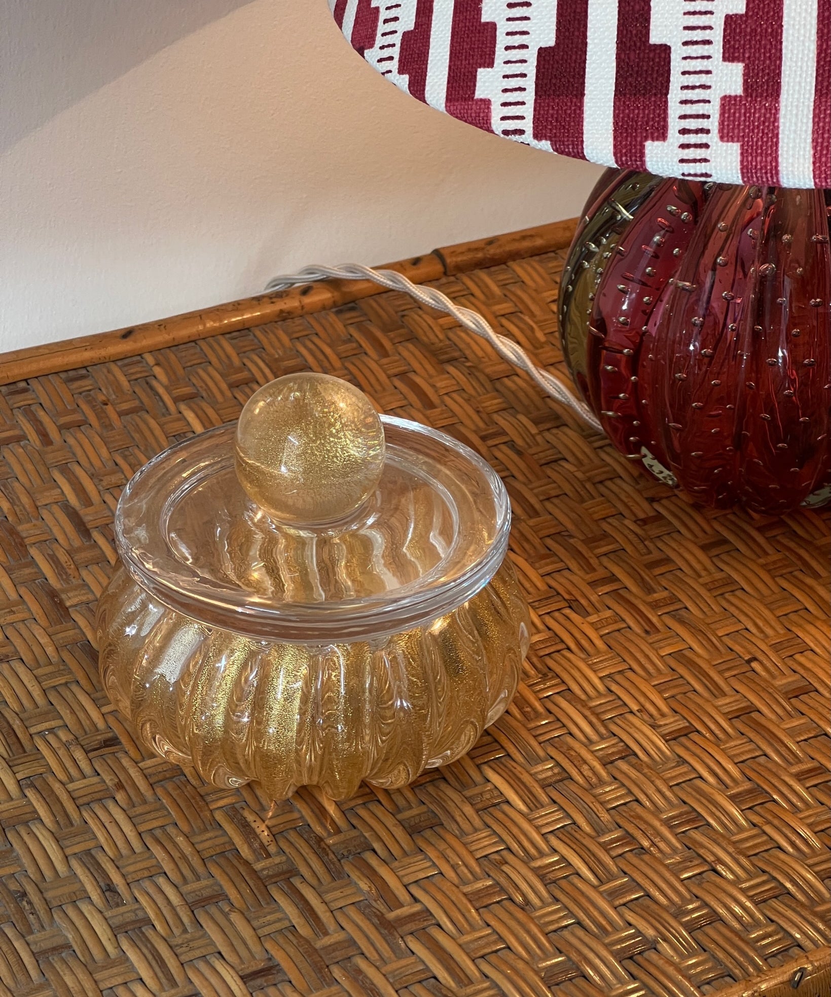 Vintage golden Murano bonbonniere