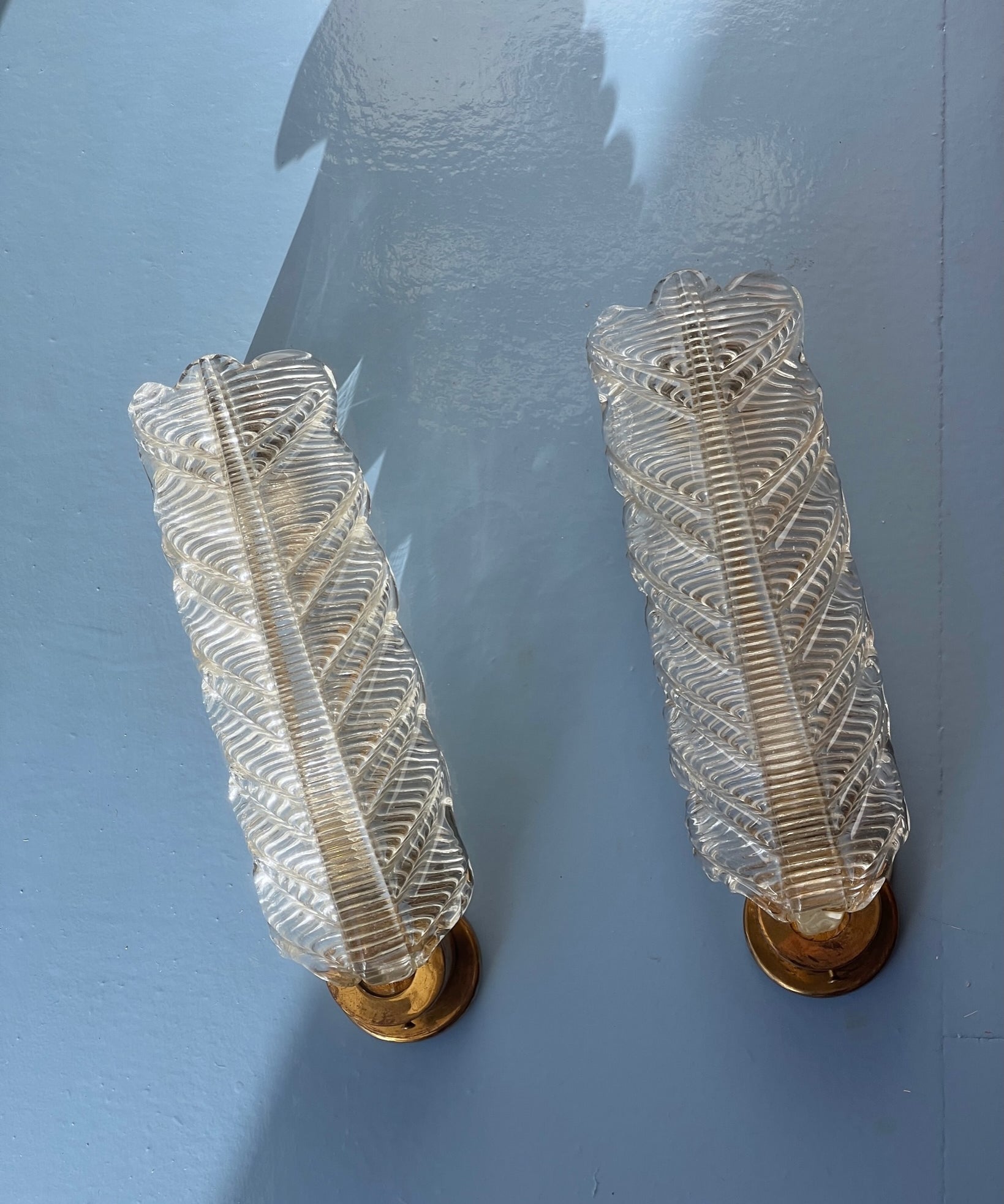 Vintage Murano leaf wall lamp (2 available)