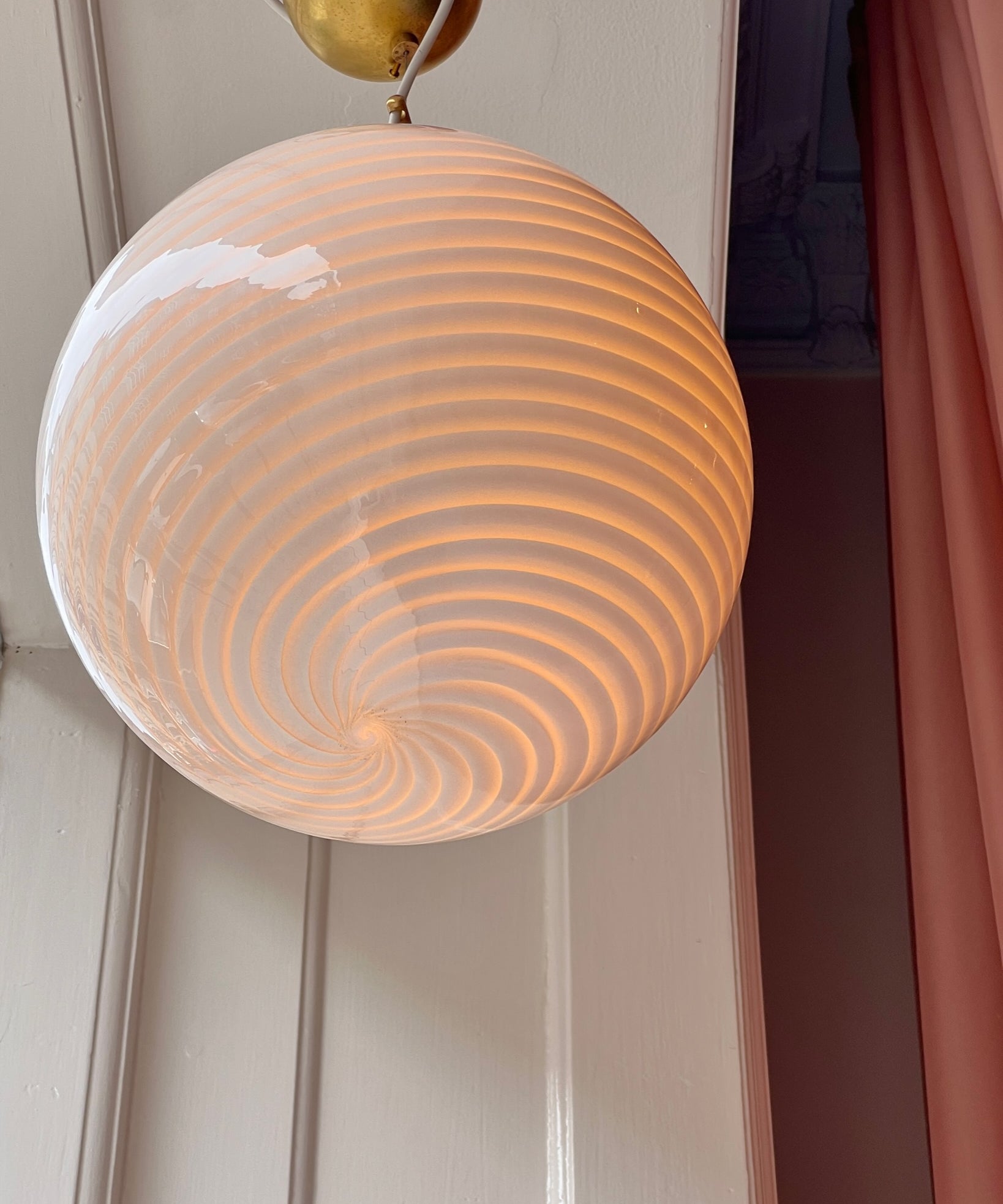 Candy ceiling lamp - Light yellow/cream swirl (D30)
