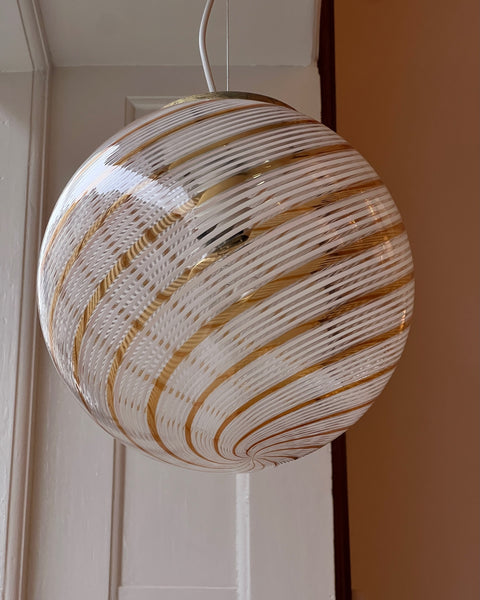 Vintage golden clear Murano ceiling lamp (D30)