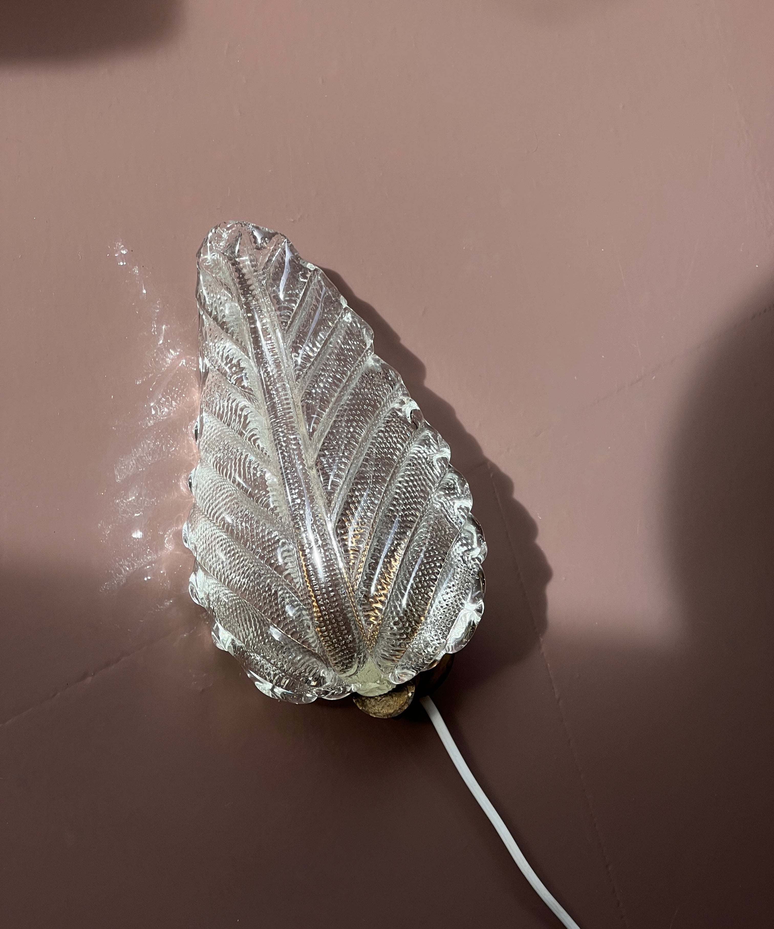 Vintage Murano leaf wall lamp
