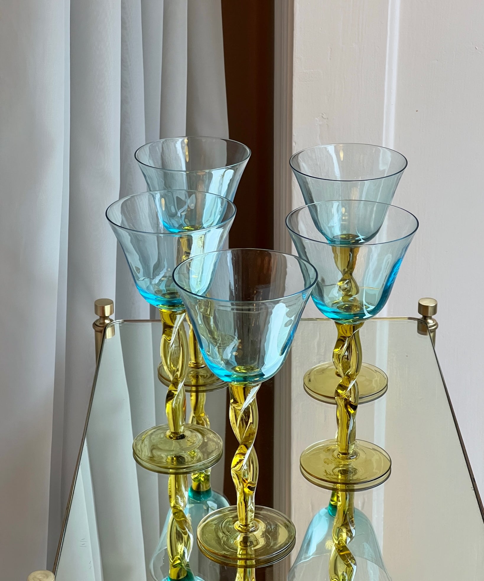 Vintage Murano wine glasses (Set of five)