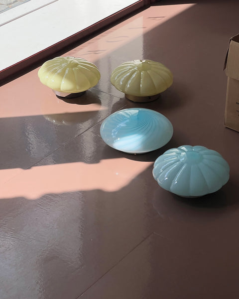 Vintage Murano opal blue ceiling/wall lamp (D28)
