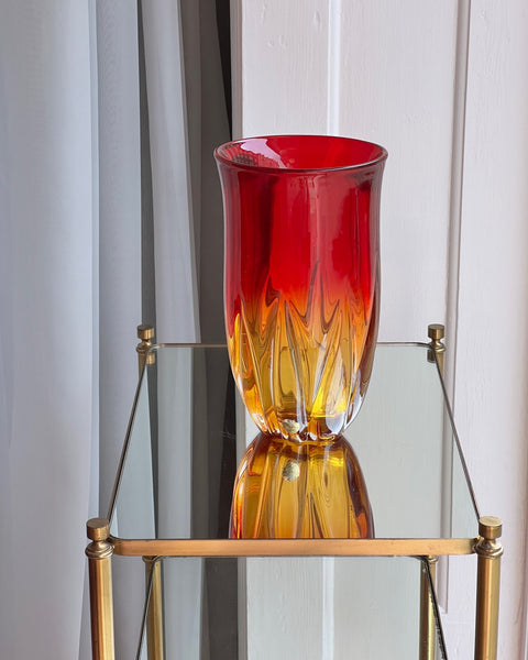 Vintage red / yellow Murano vase