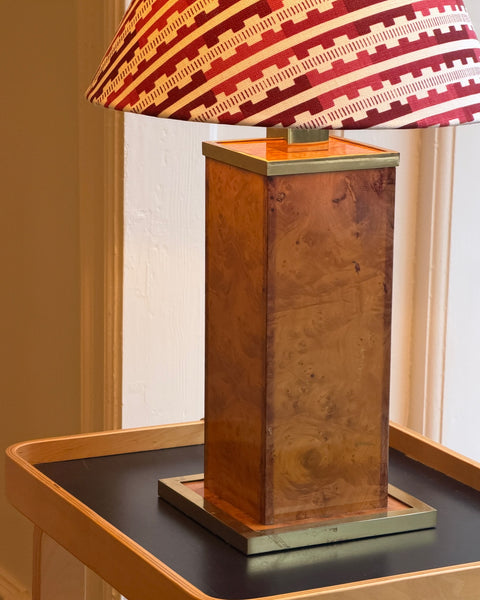 Vintage large burl wood table lamp