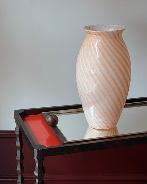 Vintage orange/white swirl Murano vase