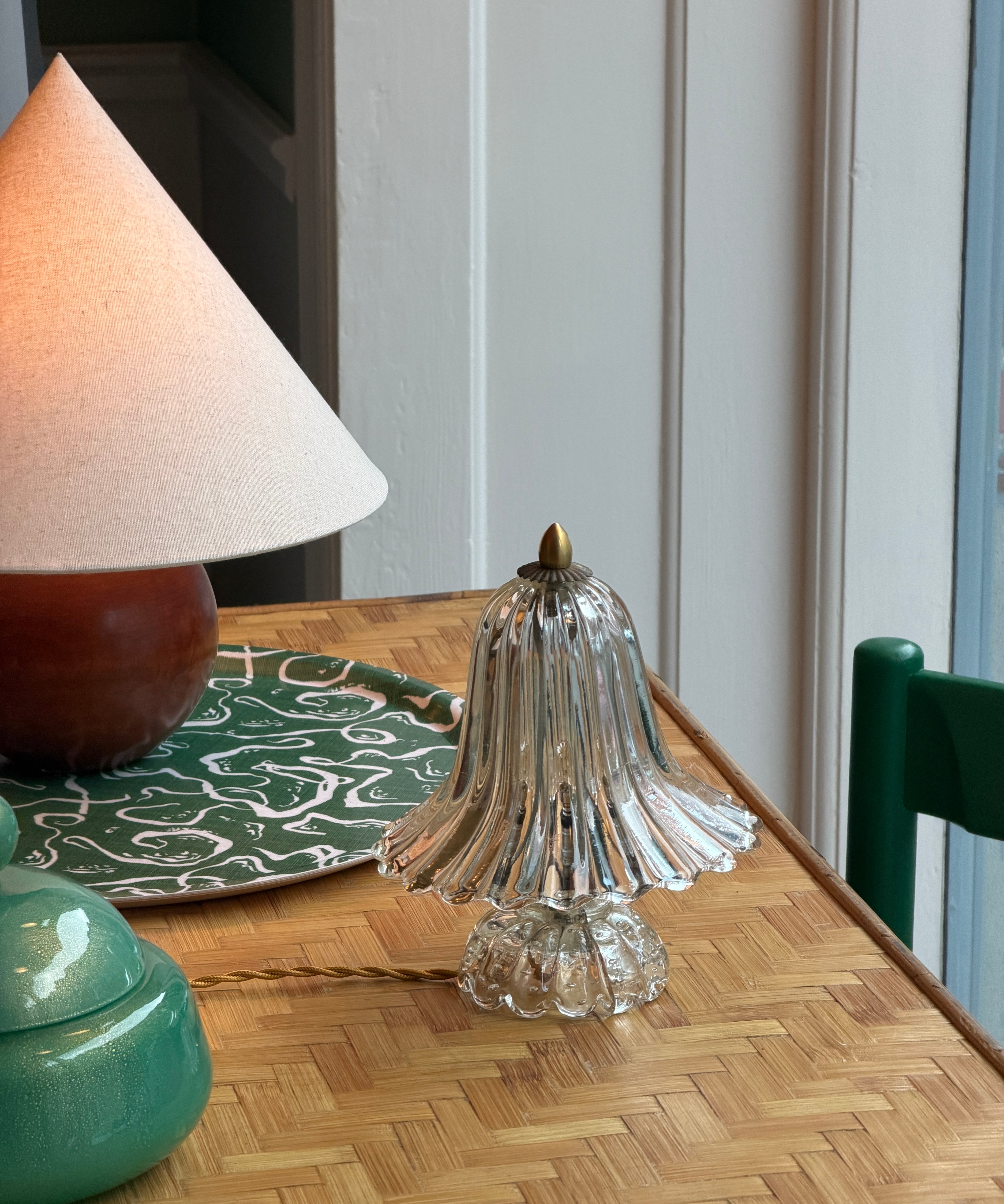 Vintage clear Murano table lamp