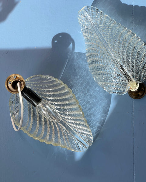 Vintage Murano leaf wall lamp (2 available)