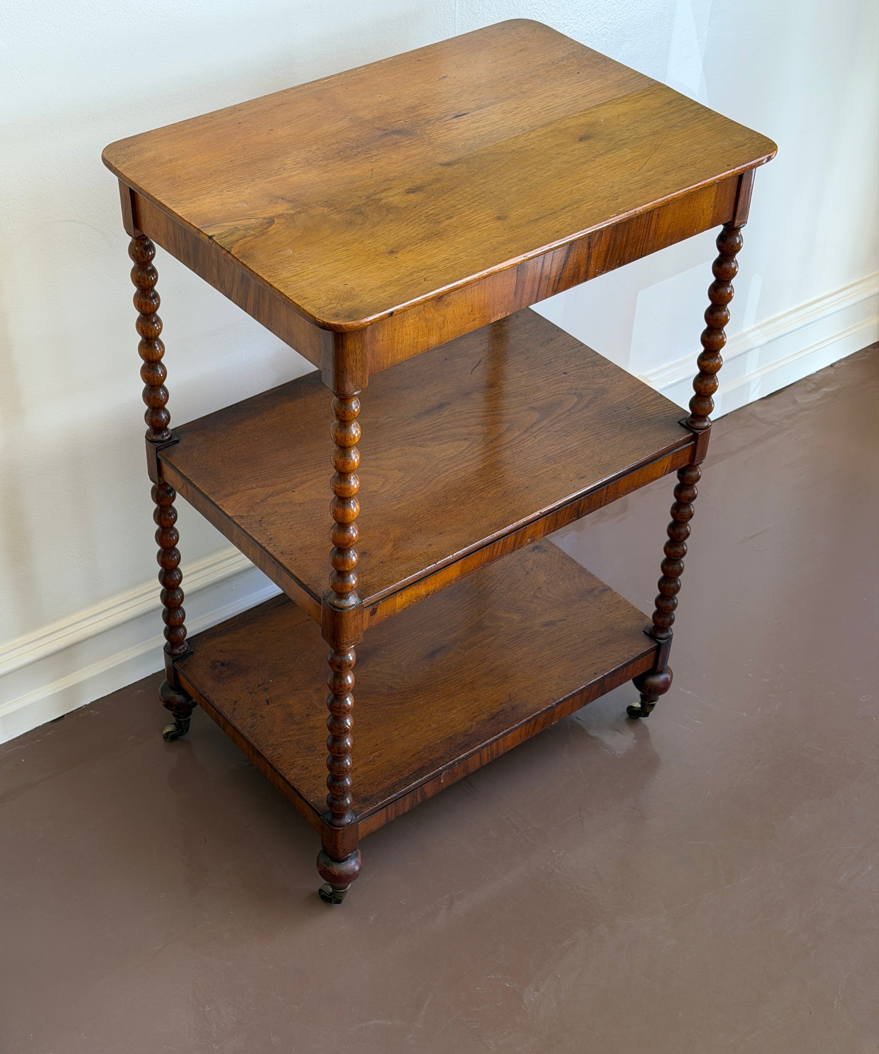 Vintage wooden bobbin etagere/shelves