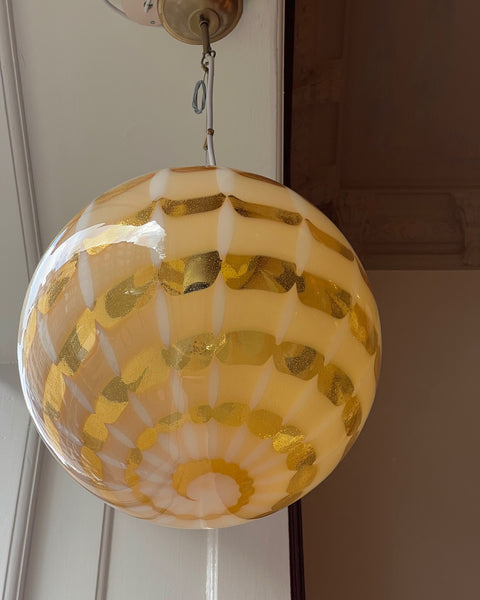 Vintage golden clear Murano ceiling lamp (D35)