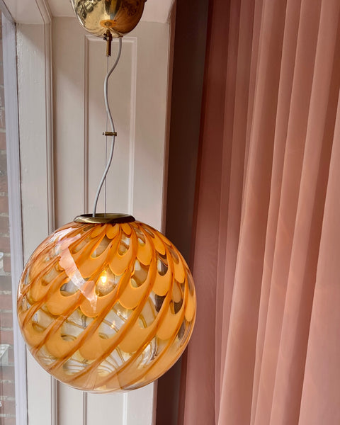 Vintage golden clear Murano ceiling lamp (D40)