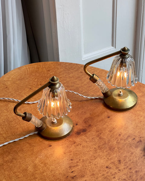 Vintage clear Murano table lamps (2 available)
