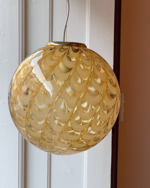 Vintage golden clear Murano ceiling lamp (D35)