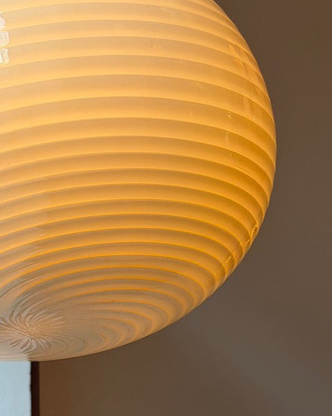 Vintage oval yellow swirl Murano ceiling lamp (D35)