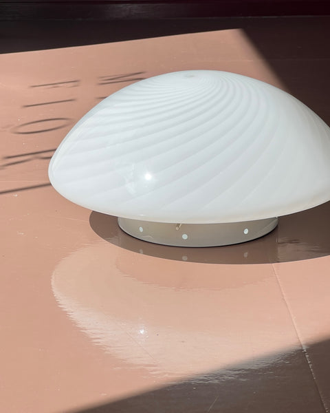 Vintage Murano white swirl ceiling/wall lamp (D34)