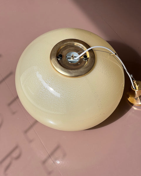 Vintage yellow/silver Murano ceiling lamp (D42)