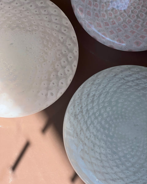 Vintage Murano light pink dotted ceiling/wall lamp (D30)