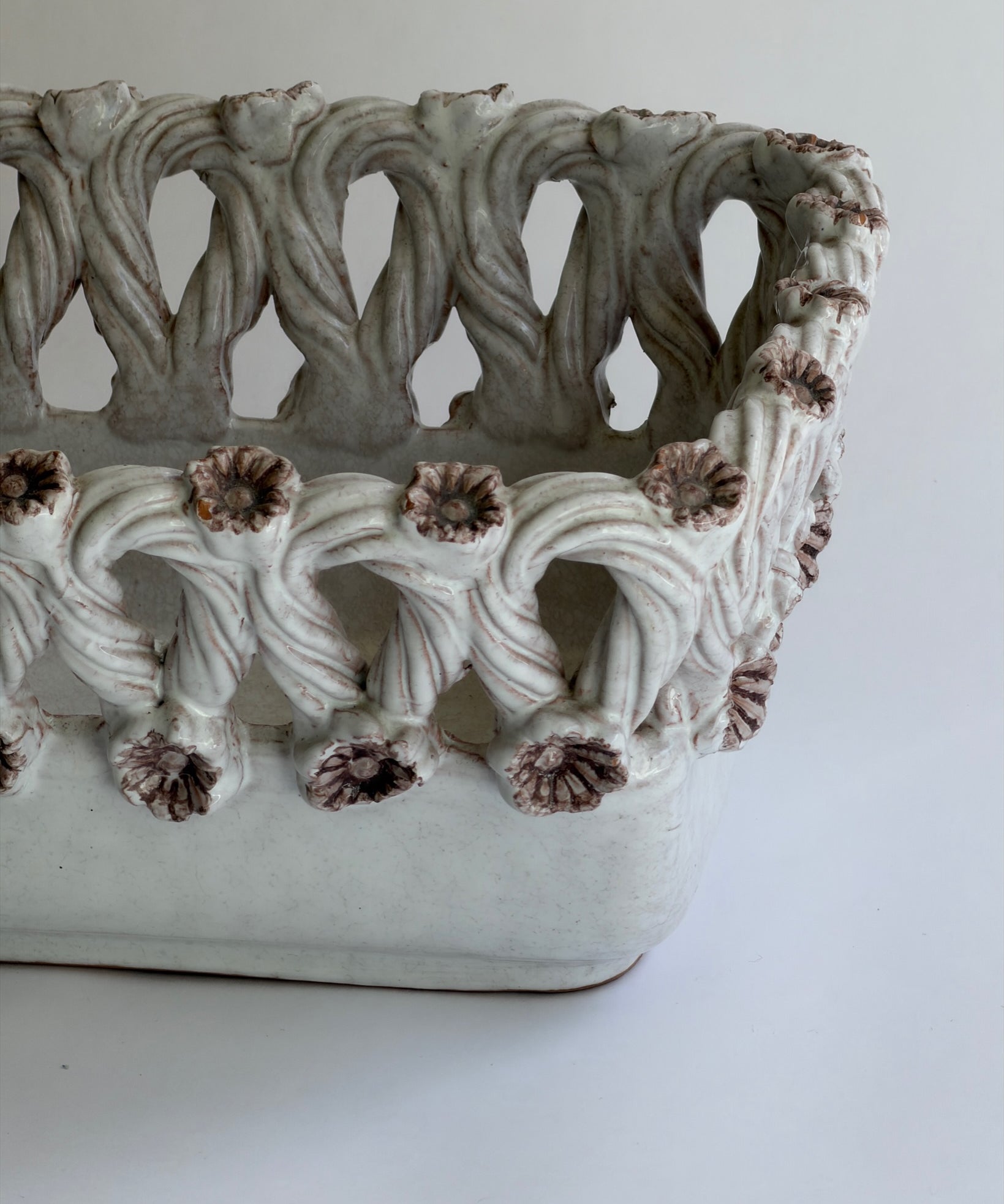 Ceramic flower basket
