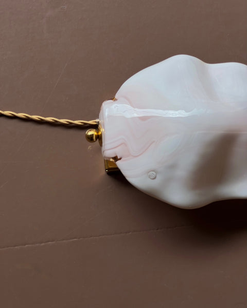 Vintage milky white/pink Murano wall lamp