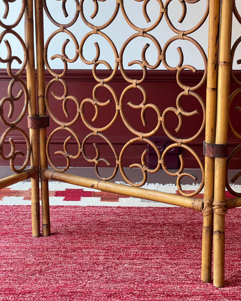 Vintage woven rattan room divider screen/paravant