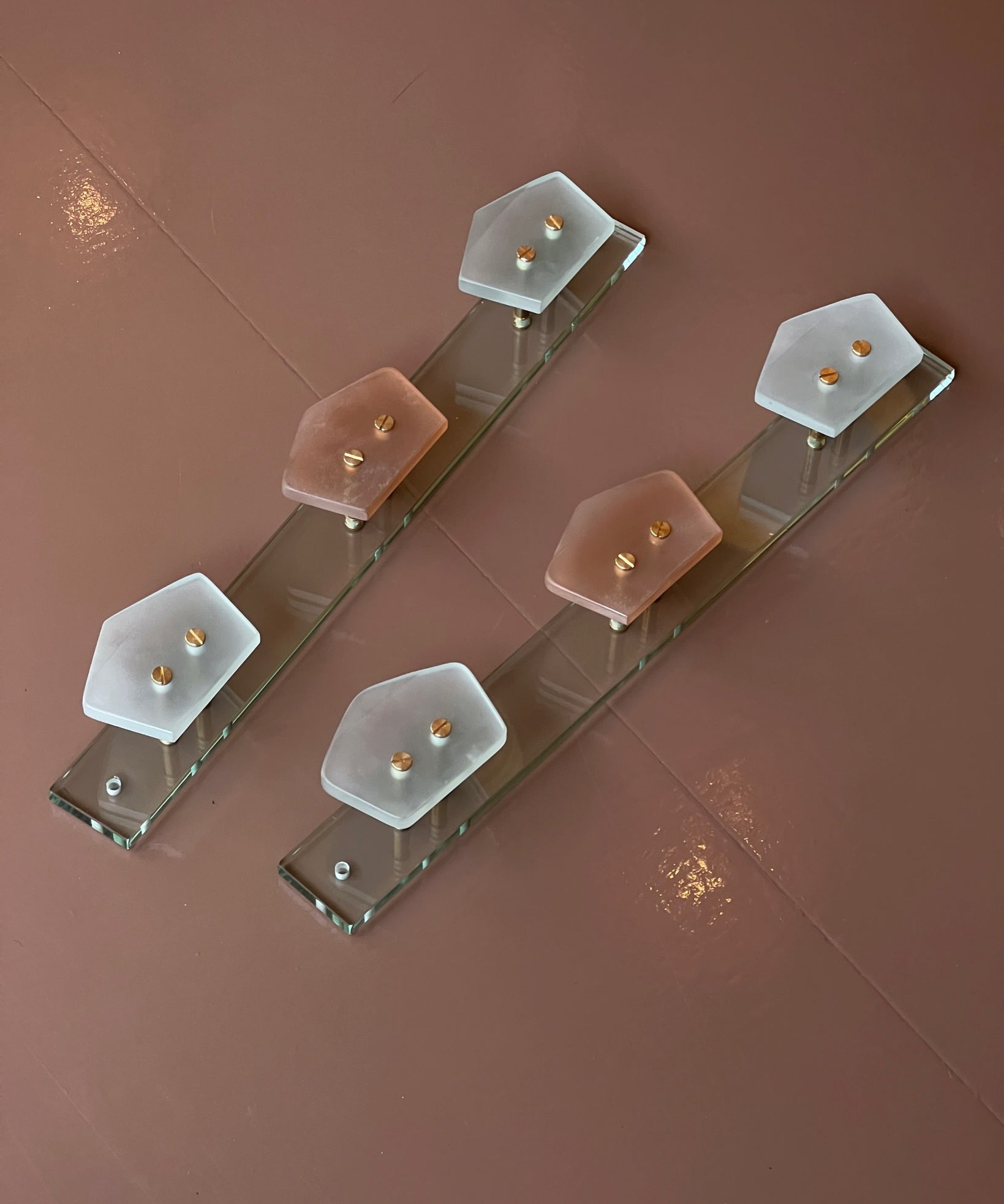 Vintage glass coat rack (1 available)