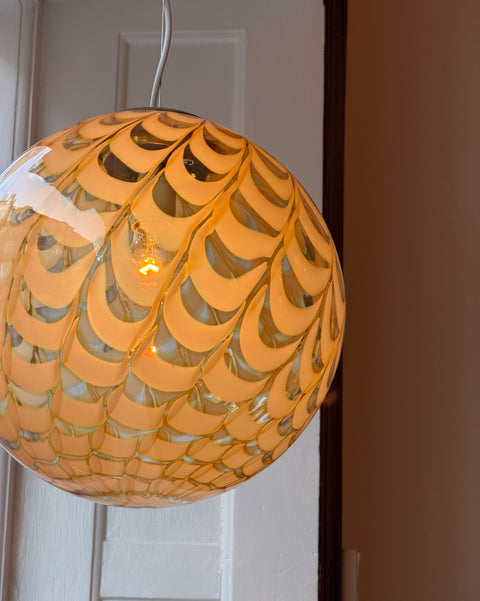 Vintage golden clear Murano ceiling lamp (D35)