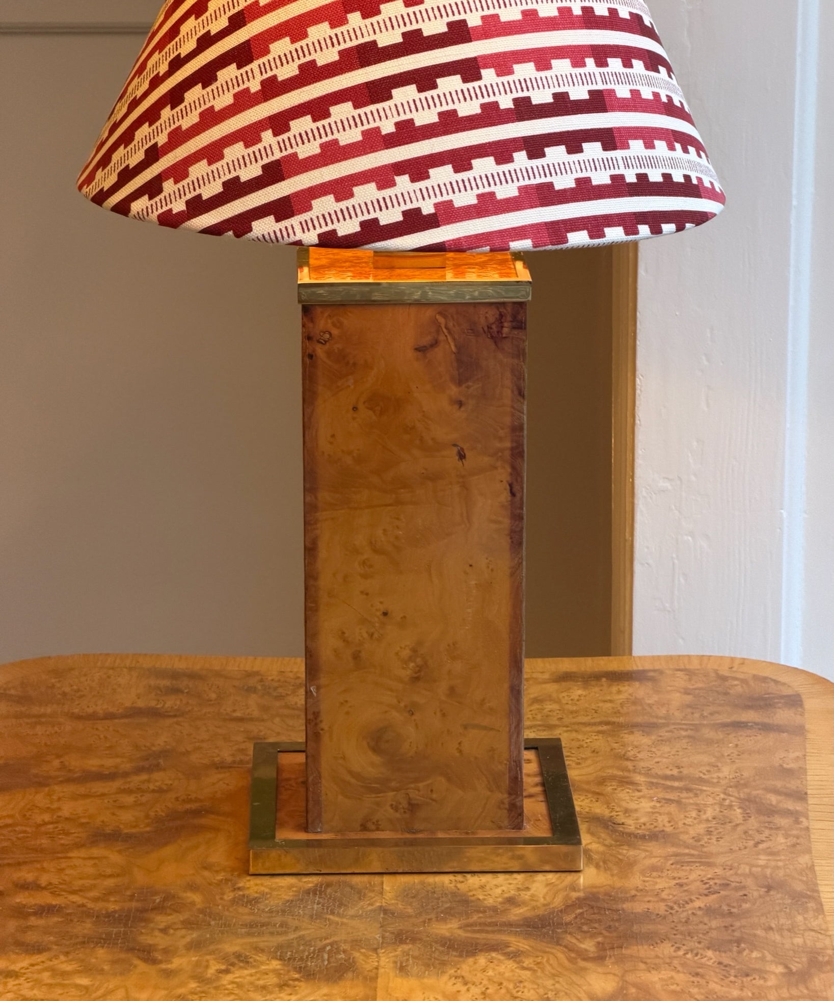 Vintage large burl wood table lamp
